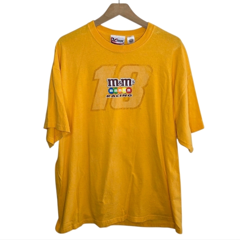 Y2K Chase Authentics Kyle Busch M&Ms #18 Racing Nascar Yellow Tee Size XL